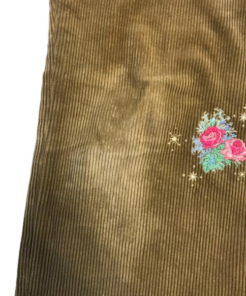Midorikawa（ミドリカワ）Midorikawa (ミドリカワ) Corduroy Slacks CAMEL Embroidery ブラウン サイズ:Sの古着・服飾アイテム
