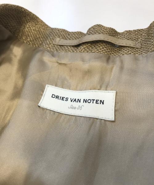 DRIES VAN NOTEN（ドリスヴァンノッテン）DRIES VAN NOTEN (ドリスヴァンノッテン) ラメテーラードジャケット ベージュ サイズ:表記なしの古着・服飾アイテム