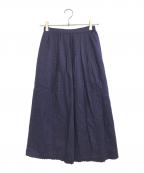 COMME des GARCONSコムデギャルソン）の古着「総柄プリーツスカート」｜ネイビー