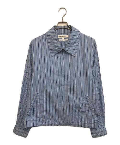 COMME des GARCONS SHIRT（コムデギャルソンシャツ）COMME des GARCONS SHIRT (コムデギャルソンシャツ) ストライプジップアップジャケット ブルー サイズ:Ⅼの古着・服飾アイテム