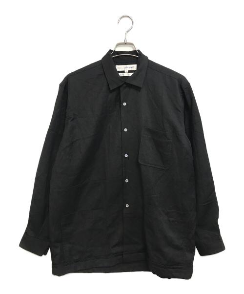 COMME des GARCONS（コムデギャルソン）COMME des GARCONS (コムデギャルソン) ウールギャバオープンカラーシャツ ブラック サイズ:Ｓの古着・服飾アイテム