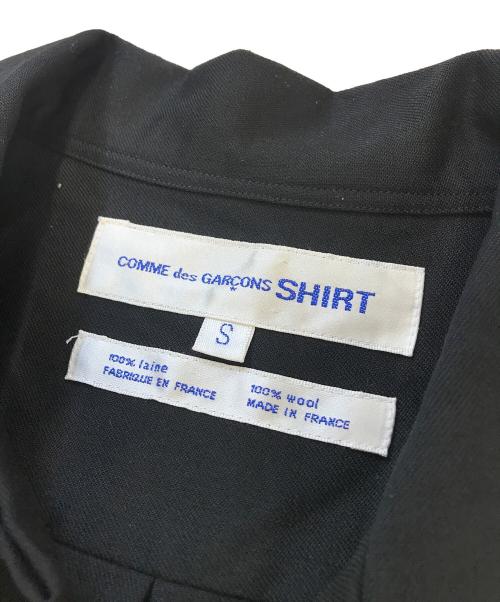 COMME des GARCONS（コムデギャルソン）COMME des GARCONS (コムデギャルソン) ウールギャバオープンカラーシャツ ブラック サイズ:Ｓの古着・服飾アイテム