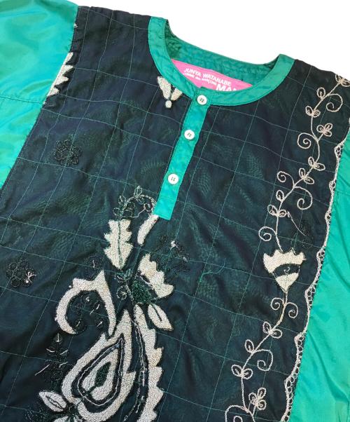 JUNYA WATANABE COMME des GARCONS MAN PINK（ジュンヤワタナベ コムデギャルソンマン ピンク）JUNYA WATANABE COMME des GARCONS MAN PINK (ジュンヤワタナベ コムデギャルソンマン ピンク) 装飾ヘンリーネックカットソー グリーン サイズ:Sの古着・服飾アイテム