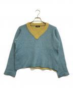 tricot COMME des GARCONSトリココムデギャルソン）の古着「バイカラーVネックニット」｜スカイブルー