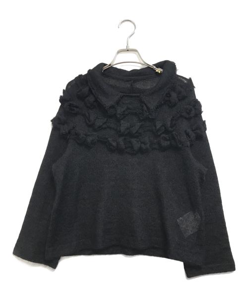 tricot COMME des GARCONS（トリココムデギャルソン）tricot COMME des GARCONS (トリココムデギャルソン) 装飾襟付モヘアニット ブラック サイズ:Mの古着・服飾アイテム