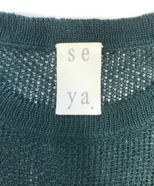 seya.（セヤ）seya. (セヤ) メッシュリネンカットソー グリーン サイズ:Lの古着・服飾アイテム