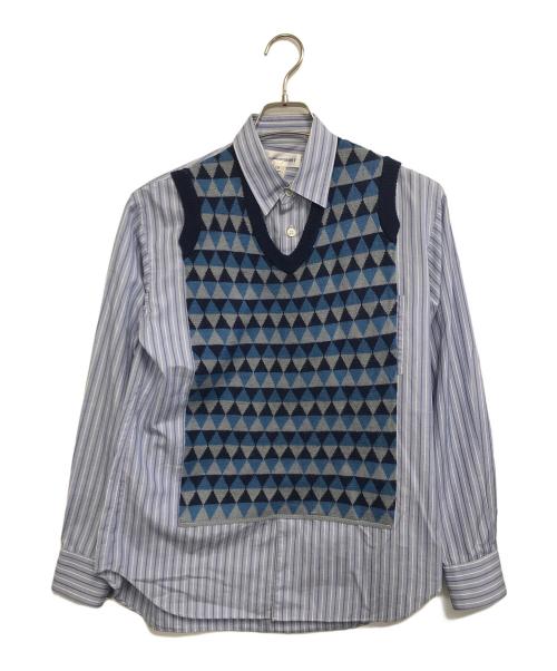 COMME des GARCONS SHIRT（コムデギャルソンシャツ）COMME des GARCONS SHIRT (コムデギャルソンシャツ) ドッキングシャツ ブルー サイズ:XSの古着・服飾アイテム