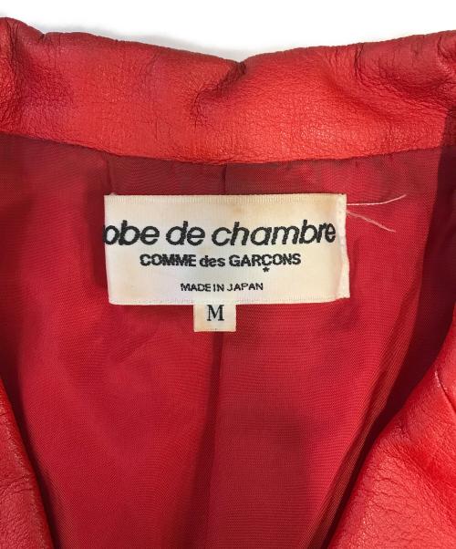 ROBE DE CHAMBRE COMME DES GARCONS（ローブドシャンブル コムデギャルソン）ROBE DE CHAMBRE COMME DES GARCONS (ローブドシャンブル コムデギャルソン) バイカラーFレザージャケット レッド×ホワイト サイズ:Mの古着・服飾アイテム