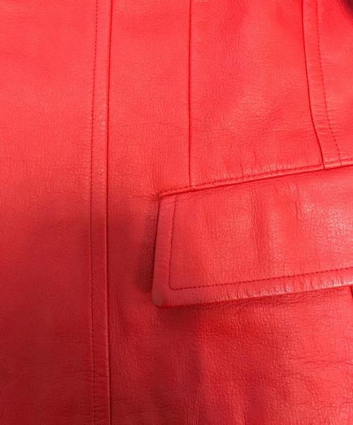 ROBE DE CHAMBRE COMME DES GARCONS（ローブドシャンブル コムデギャルソン）ROBE DE CHAMBRE COMME DES GARCONS (ローブドシャンブル コムデギャルソン) バイカラーFレザージャケット レッド×ホワイト サイズ:Mの古着・服飾アイテム