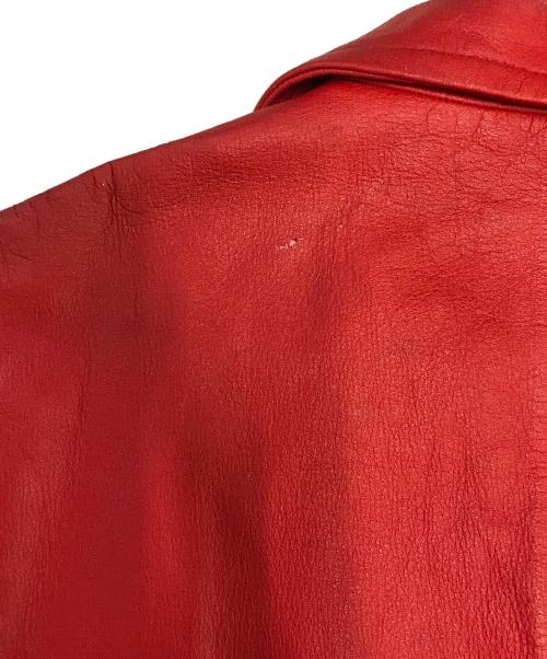 ROBE DE CHAMBRE COMME DES GARCONS（ローブドシャンブル コムデギャルソン）ROBE DE CHAMBRE COMME DES GARCONS (ローブドシャンブル コムデギャルソン) バイカラーFレザージャケット レッド×ホワイト サイズ:Mの古着・服飾アイテム