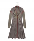 Jean Paul Gaultier FEMMEジャンポールゴルチエ フェム）の古着「ニットテープ捩れワンピース」｜ベージュ