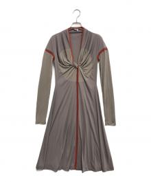 Jean Paul Gaultier FEMME（ジャンポールゴルチエ フェム）の古着「ニットテープ捩れワンピース」｜ベージュ