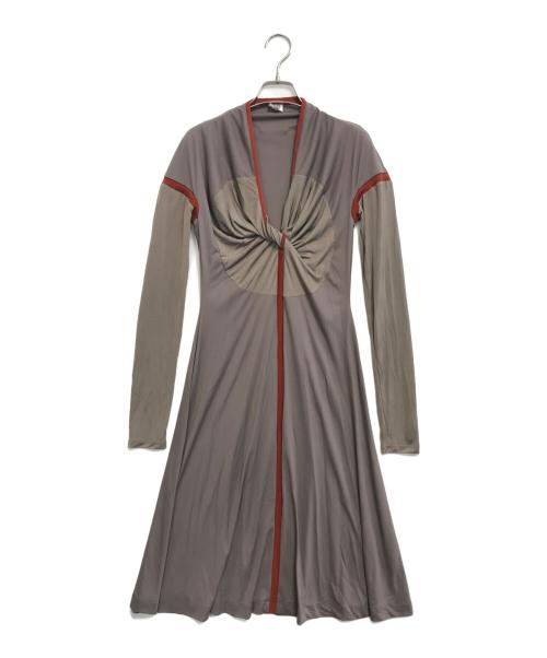 Jean Paul Gaultier FEMME（ジャンポールゴルチエ フェム）Jean Paul Gaultier FEMME (ジャンポールゴルチエ フェム) ニットテープ捩れワンピース ベージュ サイズ:40の古着・服飾アイテム