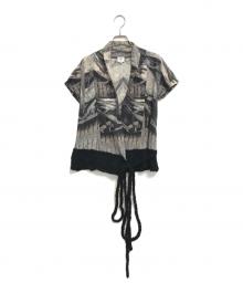 Jean Paul Gaultier FEMME（ジャンポールゴルチエ フェム）の古着「ニット切替総柄パワーネットカーディガン」｜ブラック