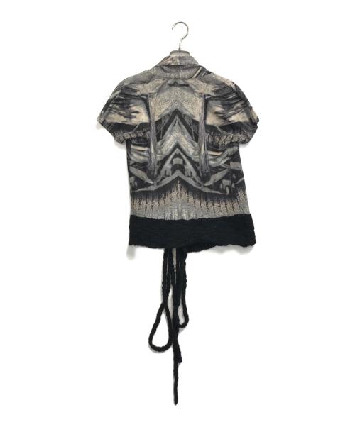 Jean Paul Gaultier FEMME（ジャンポールゴルチエ フェム）Jean Paul Gaultier FEMME (ジャンポールゴルチエ フェム) ニット切替総柄パワーネットカーディガン ブラック サイズ:40の古着・服飾アイテム