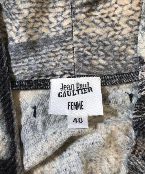 Jean Paul Gaultier FEMME（ジャンポールゴルチエ フェム）Jean Paul Gaultier FEMME (ジャンポールゴルチエ フェム) ニット切替総柄パワーネットカーディガン ブラック サイズ:40の古着・服飾アイテム