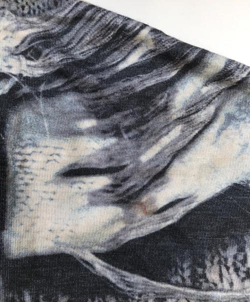 Jean Paul Gaultier FEMME（ジャンポールゴルチエ フェム）Jean Paul Gaultier FEMME (ジャンポールゴルチエ フェム) ニット切替総柄パワーネットカーディガン ブラック サイズ:40の古着・服飾アイテム