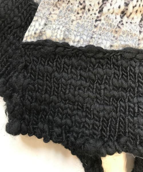 Jean Paul Gaultier FEMME（ジャンポールゴルチエ フェム）Jean Paul Gaultier FEMME (ジャンポールゴルチエ フェム) ニット切替総柄パワーネットカーディガン ブラック サイズ:40の古着・服飾アイテム