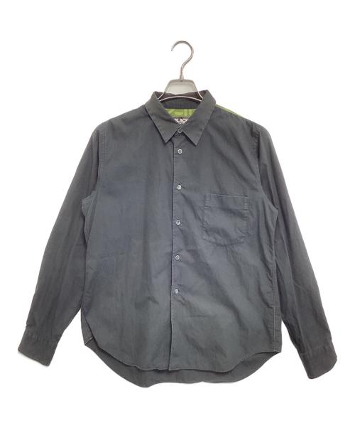 BLACK COMME des GARCONS（ブラックコムデギャルソン）BLACK COMME des GARCONS (ブラックコムデギャルソン) カモフラ切替シャツ ブラック×グリーン サイズ:Mの古着・服飾アイテム