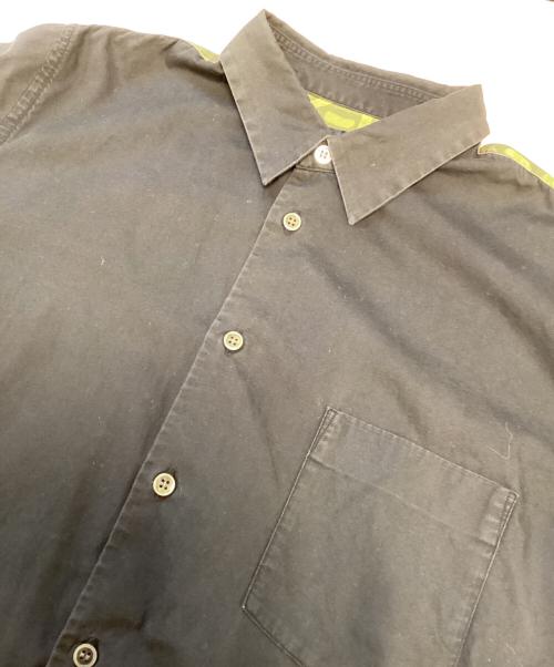 BLACK COMME des GARCONS（ブラックコムデギャルソン）BLACK COMME des GARCONS (ブラックコムデギャルソン) カモフラ切替シャツ ブラック×グリーン サイズ:Mの古着・服飾アイテム