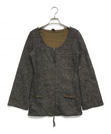 Jean Paul Gaultier FEMME（ジャンポールゴルチエ フェム）の古着「モヘアニットジップワンピース」｜ブラウン