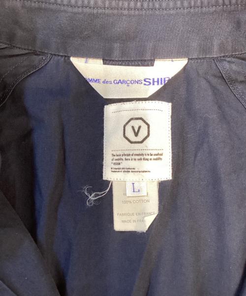 COMME des GARCONS SHIRT（コムデギャルソンシャツ）COMME des GARCONS SHIRT (コムデギャルソンシャツ) VISVIM (ビズビム) 袖切替シャツ ネイビー サイズ:Lの古着・服飾アイテム
