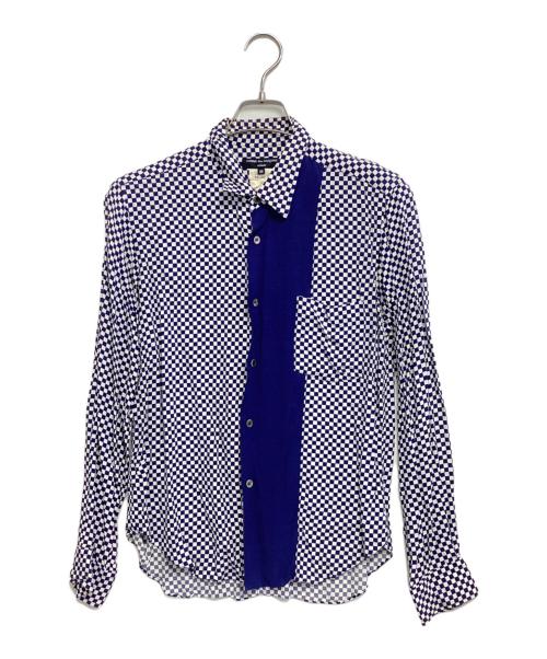 COMME des GARCONS HOMME（コムデギャルソン オム）COMME des GARCONS HOMME (コムデギャルソン オム) 切替チェッカーシャツ ブルー サイズ:Mの古着・服飾アイテム