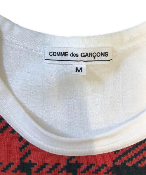 COMME des GARCONS（コムデギャルソン）COMME des GARCONS (コムデギャルソン) チェックプリントTシャツ ホワイト サイズ:Mの古着・服飾アイテム