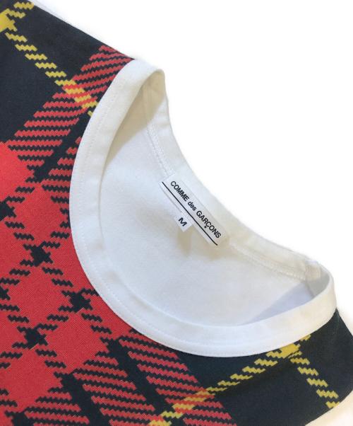 COMME des GARCONS（コムデギャルソン）COMME des GARCONS (コムデギャルソン) チェックプリントTシャツ ホワイト サイズ:Mの古着・服飾アイテム