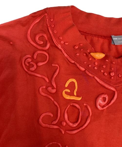COMME des GARCONS HOMME（コムデギャルソン オム）COMME des GARCONS HOMME (コムデギャルソン オム) 発泡プリントダメージL/Sカットソー レッド サイズ:表記なしの古着・服飾アイテム