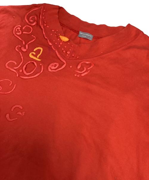 COMME des GARCONS HOMME（コムデギャルソン オム）COMME des GARCONS HOMME (コムデギャルソン オム) 発泡プリントダメージL/Sカットソー レッド サイズ:表記なしの古着・服飾アイテム