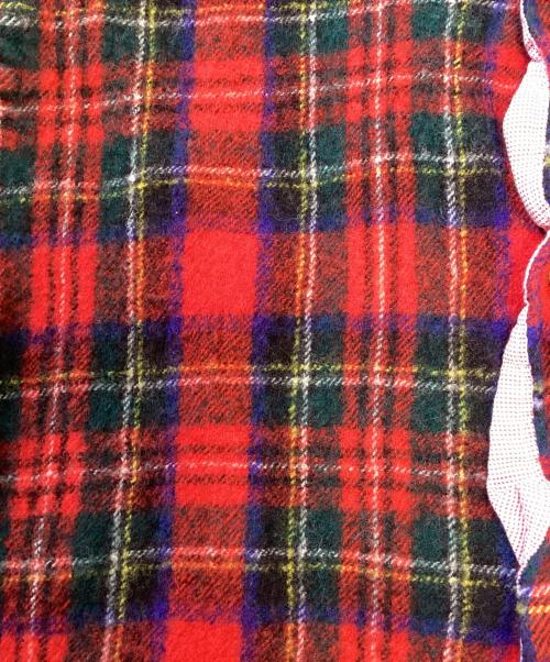 COMME des GARCONS HOMME（コムデギャルソン オム）COMME des GARCONS HOMME (コムデギャルソン オム) 切替縮絨チェックシャツ レッド サイズ:Mの古着・服飾アイテム