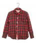 COMME des GARCONS HOMME（コムデギャルソン オム）の古着「切替縮絨チェックシャツ」｜レッド
