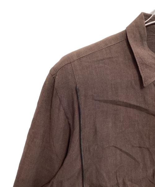 COMME des GARCONS HOMME PLUS（コムデギャルソンオムプリュス）COMME des GARCONS HOMME PLUS (コムデギャルソンオムプリュス) パイピングレーヨンシャツ ブラウン サイズ:不明の古着・服飾アイテム