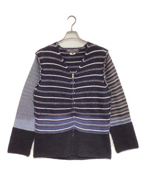 COMME des GARCONS HOMME PLUS（コムデギャルソンオムプリュス）COMME des GARCONS HOMME PLUS (コムデギャルソンオムプリュス) インサイドアウトジップニットカーディガン ネイビー サイズ:Sの古着・服飾アイテム