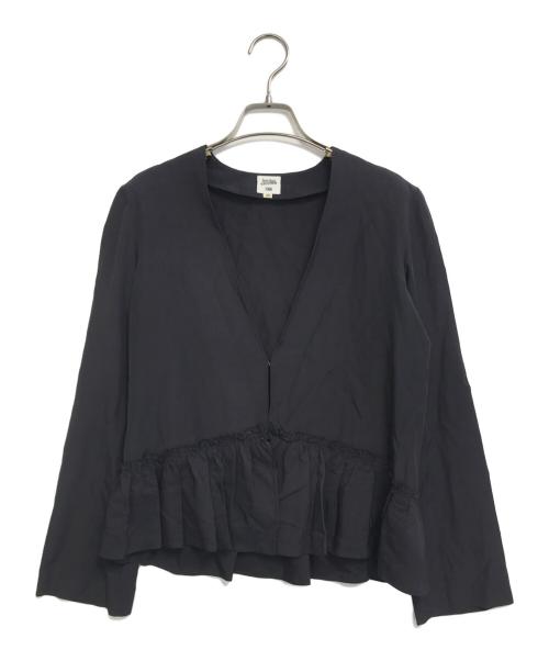 Jean Paul Gaultier FEMME（ジャンポールゴルチエ フェム）Jean Paul Gaultier FEMME (ジャンポールゴルチエ フェム) フリルブラウス ネイビー サイズ:40の古着・服飾アイテム