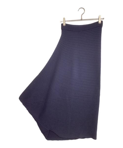 J.W.ANDERSON（ジェイダブリューアンダーソン）J.W.ANDERSON (ジェイダブリューアンダーソン) 変形ウールニットスカート ネイビー サイズ:Ｓの古着・服飾アイテム
