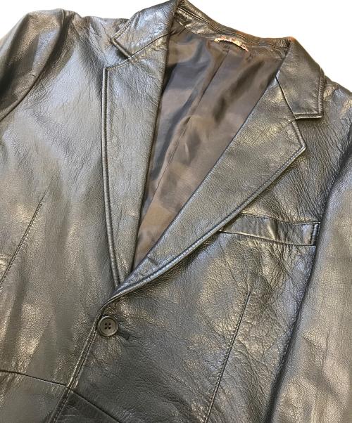 PAUL SMITH（ポールスミス）PAUL SMITH (ポールスミス) レザーテーラードジャケット ブラック サイズ:Lの古着・服飾アイテム