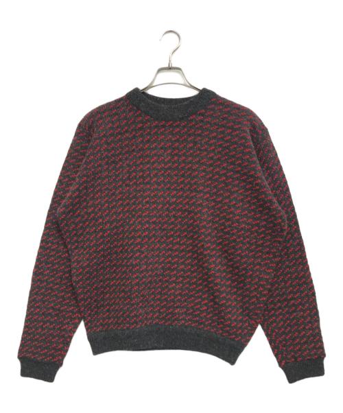 L.L.Bean（エルエルビーン）L.L.Bean (エルエルビーン) バーズアイニット レッド×グレー サイズ:Ｌの古着・服飾アイテム