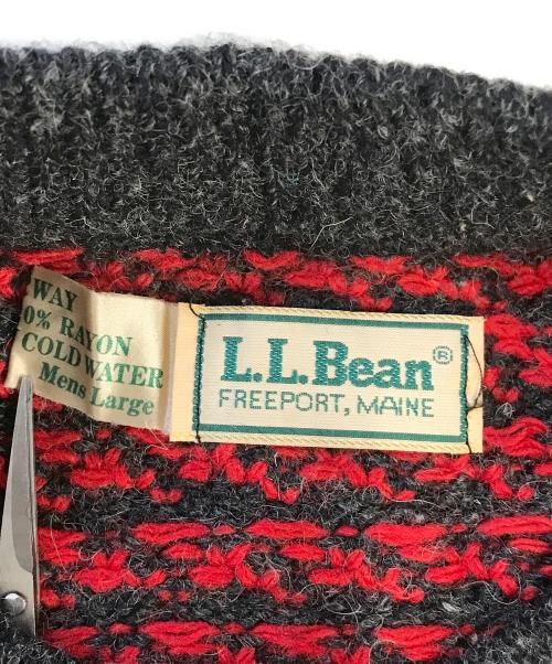 L.L.Bean（エルエルビーン）L.L.Bean (エルエルビーン) バーズアイニット レッド×グレー サイズ:Ｌの古着・服飾アイテム