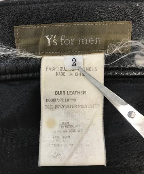 Y's for men（ワイズフォーメン）Y's for men (ワイズフォーメン) レザーパンツ ブラック サイズ:2の古着・服飾アイテム