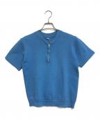VINTAGEヴィンテージ）の古着「半袖ハーフジップスウェット」｜スカイブルー