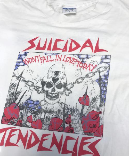 バンドTシャツ（バンドTシャツ）バンドTシャツ (バンドTシャツ) 90s Suicidal Tendencies(スイサイダル・テンデンシーズ)バンドTシャツ ホワイト サイズ:Lの古着・服飾アイテム