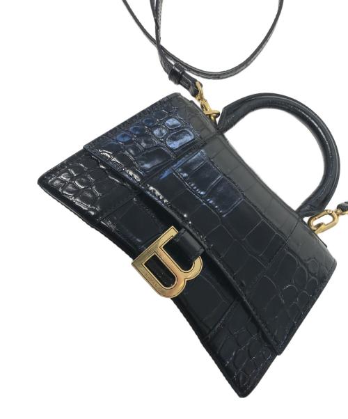 BALENCIAGA（バレンシアガ）BALENCIAGA (バレンシアガ) クロコダイル型押し2WAYハンドバッグ ブラック サイズ:表記なしの古着・服飾アイテム
