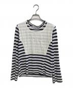 COMME des GARCONS COMME des GARCONSコムデギャルソン コムデギャルソン）の古着「フロント切替ボーダーカットソー」｜ネイビー