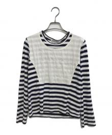 COMME des GARCONS COMME des GARCONS（コムデギャルソン コムデギャルソン）の古着「フロント切替ボーダーカットソー」｜ネイビー