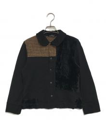 tricot COMME des GARCONS（トリココムデギャルソン）の古着「異素材切替丸襟シャツ」｜ブラック