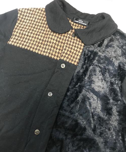 tricot COMME des GARCONS（トリココムデギャルソン）tricot COMME des GARCONS (トリココムデギャルソン) 異素材切替丸襟シャツ ブラック サイズ:表記なしの古着・服飾アイテム