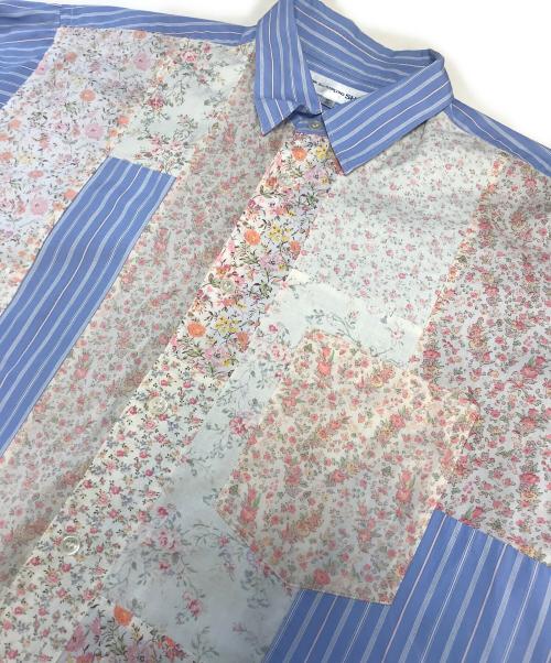 COMME des GARCONS SHIRT（コムデギャルソンシャツ）COMME des GARCONS SHIRT (コムデギャルソンシャツ) フラワーパッチワークシャツ ブルー サイズ:Sの古着・服飾アイテム