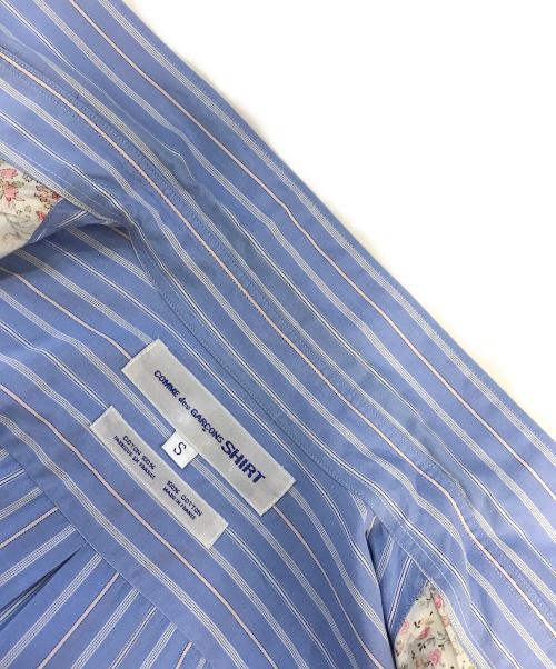 COMME des GARCONS SHIRT（コムデギャルソンシャツ）COMME des GARCONS SHIRT (コムデギャルソンシャツ) フラワーパッチワークシャツ ブルー サイズ:Sの古着・服飾アイテム